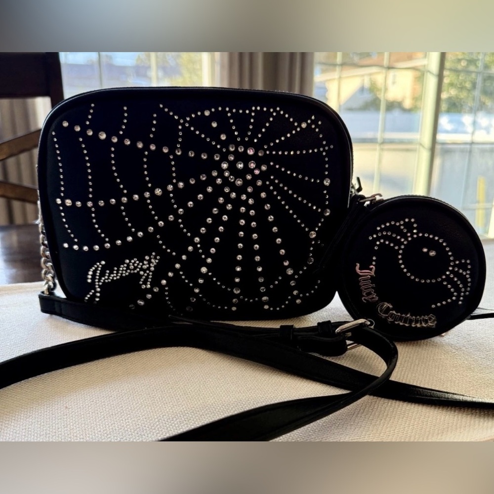 Juicy Couture Black Rhinestone Crossbody Bag